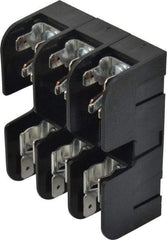 Ferraz Shawmut - 3 Pole, 10 to 14 AWG, 600 VAC/VDC, 30 Amp, DIN Rail Mount, Screw Mount Fuse Block - 13/32 Inch Diameter x 1-1/2 Inch Fuse Length, 3.04 Inch Long x 2.35 Inch Wide x 1.31 Inch High Block - Exact Tool & Supply