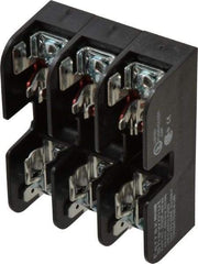 Ferraz Shawmut - 3 Pole, 10 to 14 AWG, 600 VAC/VDC, 30 Amp, DIN Rail Mount, Screw Mount Fuse Block - 13/32 Inch Diameter x 1-1/2 Inch Fuse Length, 3.04 Inch Long x 2.35 Inch Wide x 1.31 Inch High Block - Exact Tool & Supply