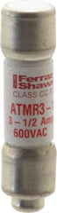 Ferraz Shawmut - 600 VAC/VDC, 3.5 Amp, Fast-Acting General Purpose Fuse - Clip Mount, 1-1/2" OAL, 100 at DC, 200 at AC kA Rating, 13/32" Diam - Exact Tool & Supply