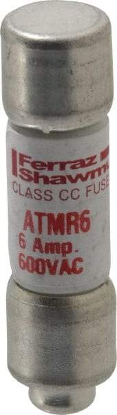 Ferraz Shawmut - 600 VAC/VDC, 6 Amp, Fast-Acting General Purpose Fuse - Clip Mount, 1-1/2" OAL, 100 at DC, 200 at AC kA Rating, 13/32" Diam - Exact Tool & Supply