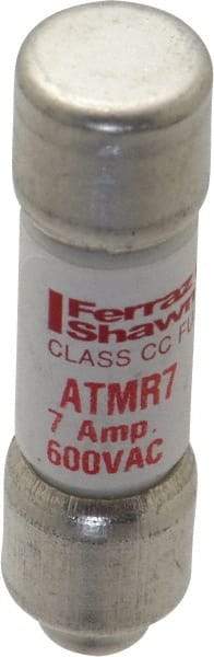 Ferraz Shawmut - 600 VAC/VDC, 7 Amp, Fast-Acting General Purpose Fuse - Clip Mount, 1-1/2" OAL, 100 at DC, 200 at AC kA Rating, 13/32" Diam - Exact Tool & Supply