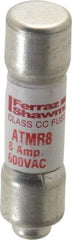 Ferraz Shawmut - 600 VAC/VDC, 8 Amp, Fast-Acting General Purpose Fuse - Clip Mount, 1-1/2" OAL, 100 at DC, 200 at AC kA Rating, 13/32" Diam - Exact Tool & Supply