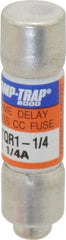 Ferraz Shawmut - 300 VDC, 600 VAC, 1.25 Amp, Time Delay General Purpose Fuse - Clip Mount, 1-1/2" OAL, 100 at DC, 200 at AC kA Rating, 13/32" Diam - Exact Tool & Supply