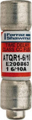 Ferraz Shawmut - 300 VDC, 600 VAC, 1.6 Amp, Time Delay General Purpose Fuse - Clip Mount, 1-1/2" OAL, 100 at DC, 200 at AC kA Rating, 13/32" Diam - Exact Tool & Supply
