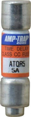 Ferraz Shawmut - 300 VDC, 600 VAC, 5 Amp, Time Delay General Purpose Fuse - Clip Mount, 1-1/2" OAL, 100 at DC, 200 at AC kA Rating, 13/32" Diam - Exact Tool & Supply
