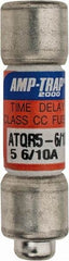 Ferraz Shawmut - 300 VDC, 600 VAC, 5.6 Amp, Time Delay General Purpose Fuse - Clip Mount, 1-1/2" OAL, 100 at DC, 200 at AC kA Rating, 13/32" Diam - Exact Tool & Supply