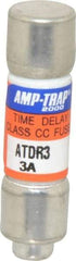 Ferraz Shawmut - 300 VDC, 600 VAC, 3 Amp, Time Delay General Purpose Fuse - Clip Mount, 1-1/2" OAL, 100 at DC, 200 at AC kA Rating, 13/32" Diam - Exact Tool & Supply