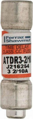 Ferraz Shawmut - 300 VDC, 600 VAC, 3.2 Amp, Time Delay General Purpose Fuse - Clip Mount, 1-1/2" OAL, 100 at DC, 200 at AC kA Rating, 13/32" Diam - Exact Tool & Supply