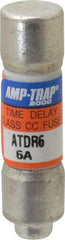 Ferraz Shawmut - 300 VDC, 600 VAC, 6 Amp, Time Delay General Purpose Fuse - Clip Mount, 1-1/2" OAL, 100 at DC, 200 at AC kA Rating, 13/32" Diam - Exact Tool & Supply