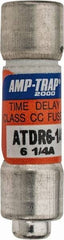 Ferraz Shawmut - 300 VDC, 600 VAC, 6.25 Amp, Time Delay General Purpose Fuse - Clip Mount, 1-1/2" OAL, 100 at DC, 200 at AC kA Rating, 13/32" Diam - Exact Tool & Supply