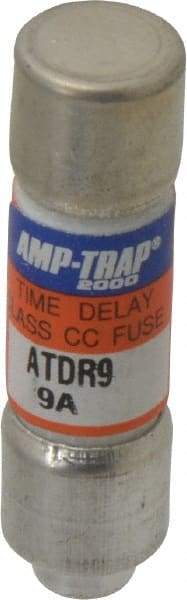 Ferraz Shawmut - 300 VDC, 600 VAC, 9 Amp, Time Delay General Purpose Fuse - Clip Mount, 1-1/2" OAL, 100 at DC, 200 at AC kA Rating, 13/32" Diam - Exact Tool & Supply