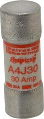 Ferraz Shawmut - 300 VDC, 600 VAC, 30 Amp, Fast-Acting General Purpose Fuse - Clip Mount, 2-1/4" OAL, 100 at DC, 200 at AC kA Rating, 13/16" Diam - Exact Tool & Supply
