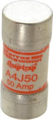 Ferraz Shawmut - 300 VDC, 600 VAC, 50 Amp, Fast-Acting General Purpose Fuse - Clip Mount, 2-3/8" OAL, 100 at DC, 200 at AC kA Rating, 1-1/16" Diam - Exact Tool & Supply