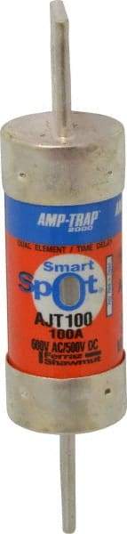 Ferraz Shawmut - 500 VDC, 600 VAC, 100 Amp, Time Delay General Purpose Fuse - Clip Mount, 4-5/8" OAL, 100 at DC, 200 at AC, 300 (Self-Certified) kA Rating, 1-1/16" Diam - Exact Tool & Supply