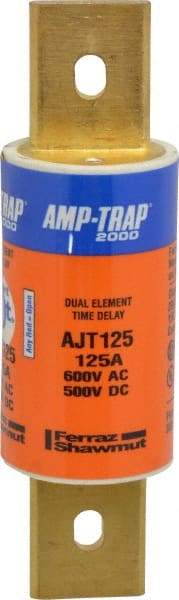 Ferraz Shawmut - 500 VDC, 600 VAC, 125 Amp, Time Delay General Purpose Fuse - Clip Mount, 5-3/4" OAL, 100 at DC, 200 at AC, 300 (Self-Certified) kA Rating, 1-5/8" Diam - Exact Tool & Supply