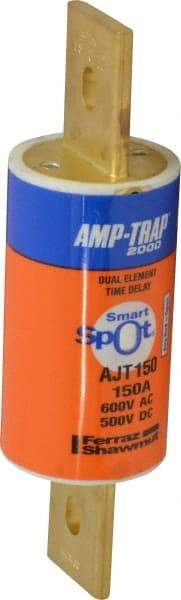 Ferraz Shawmut - 500 VDC, 600 VAC, 150 Amp, Time Delay General Purpose Fuse - Clip Mount, 5-3/4" OAL, 100 at DC, 200 at AC, 300 (Self-Certified) kA Rating, 1-5/8" Diam - Exact Tool & Supply