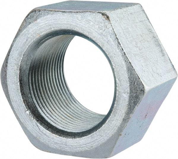 Value Collection - 1-1/2 - 12 UNF Steel Right Hand Hex Nut - 2-1/4" Across Flats, 1-9/32" High, Zinc Clear Finish - Exact Tool & Supply