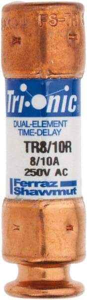 Ferraz Shawmut - 250 VAC/VDC, 0.8 Amp, Time Delay General Purpose Fuse - Clip Mount, 50.8mm OAL, 20 at DC, 200 at AC kA Rating, 9/16" Diam - Exact Tool & Supply