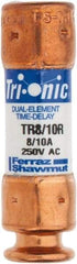 Ferraz Shawmut - 250 VAC/VDC, 0.8 Amp, Time Delay General Purpose Fuse - Clip Mount, 50.8mm OAL, 20 at DC, 200 at AC kA Rating, 9/16" Diam - Exact Tool & Supply