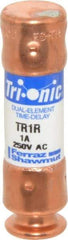 Ferraz Shawmut - 250 VAC/VDC, 1 Amp, Time Delay General Purpose Fuse - Clip Mount, 50.8mm OAL, 20 at DC, 200 at AC kA Rating, 9/16" Diam - Exact Tool & Supply