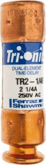 Ferraz Shawmut - 250 VAC/VDC, 2.25 Amp, Time Delay General Purpose Fuse - Clip Mount, 50.8mm OAL, 20 at DC, 200 at AC kA Rating, 9/16" Diam - Exact Tool & Supply