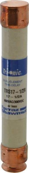 Ferraz Shawmut - 300 VDC, 600 VAC, 17.5 Amp, Time Delay General Purpose Fuse - Clip Mount, 127mm OAL, 20 at DC, 200 at AC kA Rating, 13/16" Diam - Exact Tool & Supply