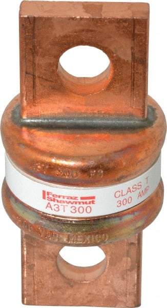 Ferraz Shawmut - 160 VDC, 300 VAC, 300 Amp, Fast-Acting General Purpose Fuse - Bolt-on Mount, 2-3/4" OAL, 200 at AC, 50 at DC kA Rating, 1-21/64" Diam - Exact Tool & Supply