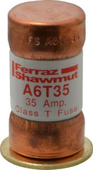 Ferraz Shawmut - 300 VDC, 600 VAC, 35 Amp, Fast-Acting General Purpose Fuse - Clip Mount, 1-9/16" OAL, 100 at DC, 200 at AC kA Rating, 13/16" Diam - Exact Tool & Supply
