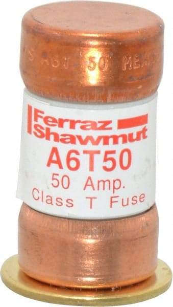 Ferraz Shawmut - 300 VDC, 600 VAC, 50 Amp, Fast-Acting General Purpose Fuse - Clip Mount, 1-9/16" OAL, 100 at DC, 200 at AC kA Rating, 13/16" Diam - Exact Tool & Supply
