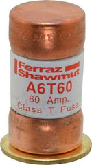 Ferraz Shawmut - 300 VDC, 600 VAC, 60 Amp, Fast-Acting General Purpose Fuse - Clip Mount, 1-9/16" OAL, 100 at DC, 200 at AC kA Rating, 13/16" Diam - Exact Tool & Supply