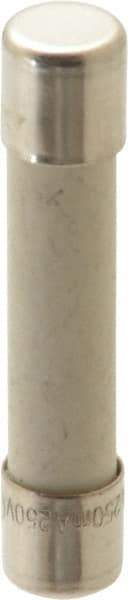Ferraz Shawmut - 250 VAC, 0.25 Amp, Time Delay Miniature Ceramic Fuse - Clip Mount, 1-1/4" OAL, 1/4" Diam - Exact Tool & Supply