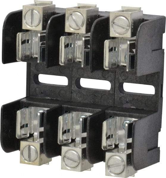 Ferraz Shawmut - 3 Pole, 250 VAC/VDC, 30 Amp, Screw Mount Fuse Block - 3 Inch Long x 3 Inch Wide x 1.38 Inch High Block - Exact Tool & Supply