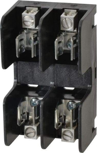 Ferraz Shawmut - 2 Pole, 250 VAC/VDC, 60 Amp, Screw Mount Fuse Block - 3 Inch Long x 2.03 Inch Wide x 1.38 Inch High Block - Exact Tool & Supply
