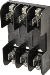 Ferraz Shawmut - 3 Pole, 14 to 2 AWG, 250/600 VAC/VDC, 30 Amp, Screw Mount Fuse Block - 5/16 Inch Diameter x 7 Inch Long x 4.55 Inch Wide x 2 Inch High Block - Exact Tool & Supply