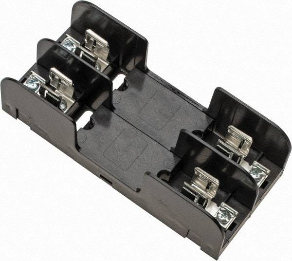 Ferraz Shawmut - 2 Pole, 10 to 14 AWG, 250/600 VAC/VDC, 30 Amp, Screw Mount Fuse Block - 5/16 Inch Diameter x 7 Inch Long x 3.09 Inch Wide x 2 Inch High Block - Exact Tool & Supply