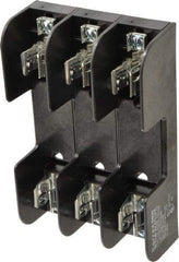 Ferraz Shawmut - 3 Pole, 10 to 14 AWG, 250/600 VAC/VDC, 30 Amp, Screw Mount Fuse Block - 5/16 Inch Diameter x 7 Inch Long x 4.55 Inch Wide x 2 Inch High Block - Exact Tool & Supply