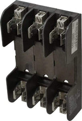 Ferraz Shawmut - 3 Pole, 14 to 2 AWG, 250/600 VAC/VDC, 60 Amp, Screw Mount Fuse Block - 5/16 Inch Diameter x 7 Inch Long x 4.55 Inch Wide x 2 Inch High Block - Exact Tool & Supply