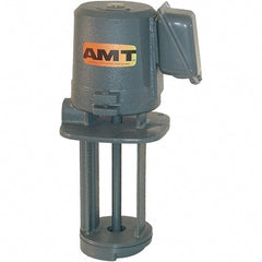American Machine & Tool - 0.7/0.35 Amp, 115/230 Volt, 1/8 hp, 1 Phase, 3,450 RPM, Cast Iron Immersion Machine Tool & Recirculating Pump - Exact Tool & Supply