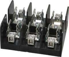 Ferraz Shawmut - 3 Pole, 14 to 2 AWG, 600 VAC/VDC, 60 Amp, Screw Mount Fuse Block - 4 Inch Long x 4.65 Inch Wide x 2.21 Inch High Block - Exact Tool & Supply