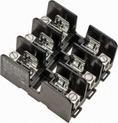 Ferraz Shawmut - 3 Pole, 14 to 2 AWG, 600 VAC/VDC, 30 Amp, DIN Rail Mount, Screw Mount Fuse Block - 3.9 Inch Long x 3.62 Inch Wide x 2.2 Inch High Block - Exact Tool & Supply