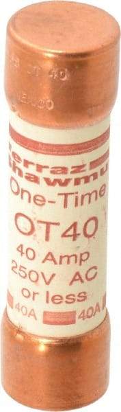 Ferraz Shawmut - 250 VAC/VDC, 40 Amp, Fast-Acting General Purpose Fuse - Clip Mount, 76.2mm OAL, 20 at DC, 50 at AC kA Rating, 13/16" Diam - Exact Tool & Supply