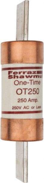 Ferraz Shawmut - 250 VAC/VDC, 250 Amp, Fast-Acting General Purpose Fuse - Clip Mount, 8-5/8" OAL, 20 at DC, 50 at AC kA Rating, 2-1/16" Diam - Exact Tool & Supply
