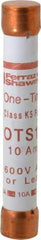 Ferraz Shawmut - 300 VDC, 600 VAC, 10 Amp, Fast-Acting General Purpose Fuse - Clip Mount, 127mm OAL, 20 at DC, 50 at AC kA Rating, 13/16" Diam - Exact Tool & Supply