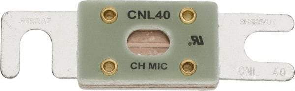 Ferraz Shawmut - 40 Amp Visible Link Flat Forklift & Truck Fuse - 32VAC, 32VDC, 3.18" Long x 0.75" Wide, Littelfuse CNL40, Bussman ANL40, Ferraz Shawmut CNL40 - Exact Tool & Supply