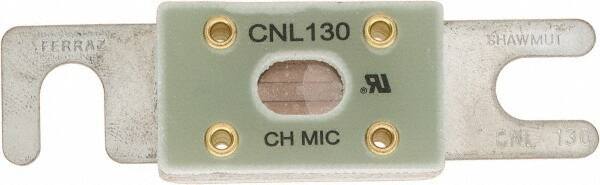 Ferraz Shawmut - 130 Amp Visible Link Flat Forklift & Truck Fuse - 32VAC, 32VDC, 3.18" Long x 0.75" Wide, Littelfuse CNL130, Bussman ANL130, Ferraz Shawmut CNL130 - Exact Tool & Supply