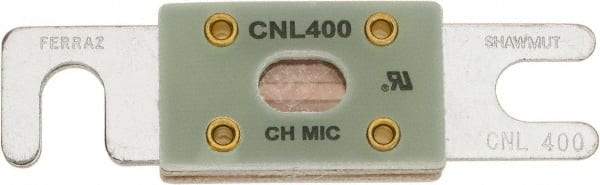Ferraz Shawmut - 400 Amp Visible Link Flat Forklift & Truck Fuse - 32VAC, 32VDC, 3.18" Long x 0.75" Wide, Littelfuse CNL400, Bussman ANL400, Ferraz Shawmut CNL400 - Exact Tool & Supply