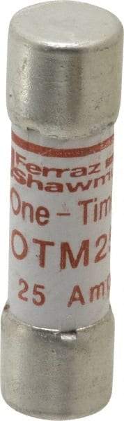 Ferraz Shawmut - 250 VAC, 25 Amp, Fast-Acting General Purpose Fuse - Clip Mount, 1-1/2" OAL, 10 at AC kA Rating, 13/32" Diam - Exact Tool & Supply