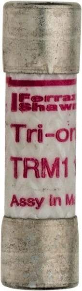 Ferraz Shawmut - 250 VAC, 1.13 Amp, Time Delay Midget Fuse - Clip Mount, 1-1/2" OAL, 10 at AC kA Rating, 13/32" Diam - Exact Tool & Supply