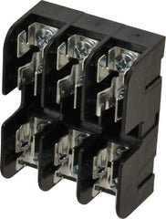 Ferraz Shawmut - 3 Pole, 10 to 14 AWG, 600 VAC/VDC, 30 Amp, DIN Rail Mount, Screw Mount Fuse Block - 13/32 Inch Diameter x 1-1/2 Inch Fuse Length, 3.04 Inch Long x 2.35 Inch Wide x 1.31 Inch High Block - Exact Tool & Supply