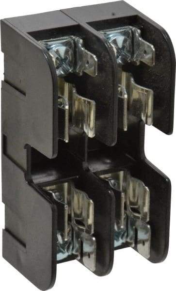 Ferraz Shawmut - 2 Pole, 10 to 14 AWG, 600 VAC/VDC, 30 Amp, DIN Rail Mount, Screw Mount Fuse Block - 13/32 Inch Diameter x 1-1/2 Inch Fuse Length, 3.04 Inch Long x 1.6 Inch Wide x 1.31 Inch High Block - Exact Tool & Supply